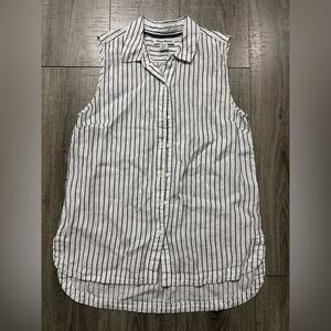 Tommy Bahama Blue and White Striped Sleeveless Shirt